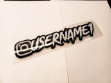 Premium White Instagram Name Vinyl Decal