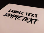 Black Custom Text Vinyl Decal Sticker