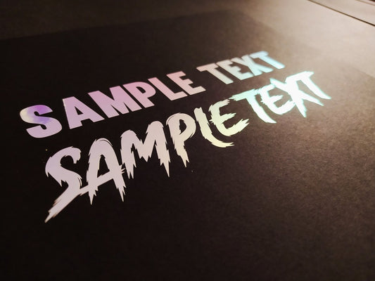 Opal Holographic Custom Text Vinyl Decal Sticker - Rising Sun Decals - Opal Holographic Custom Text Vinyl Decal Sticker