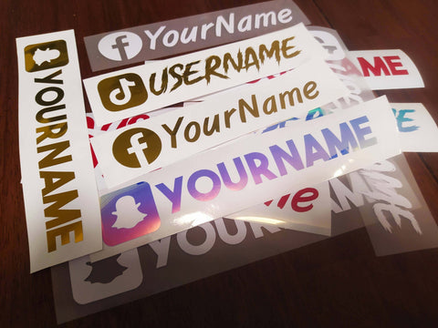 Custom Personalized Social Media Vinyl Sticker, Facebook Snapchat TikTok Instagram 5.99 freeshipping - Rising Sun Decals